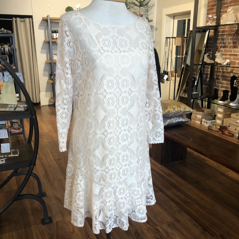 Free People Cream Lace Dress w/ slip